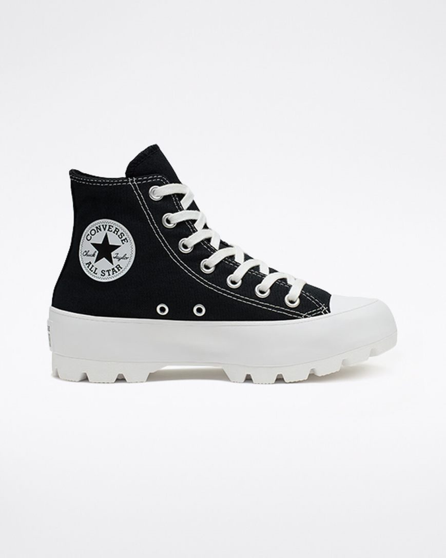 Women\'s Converse Chuck Taylor All Star Lugged High Top Shoes Black / White / Black | AU 6405EZ